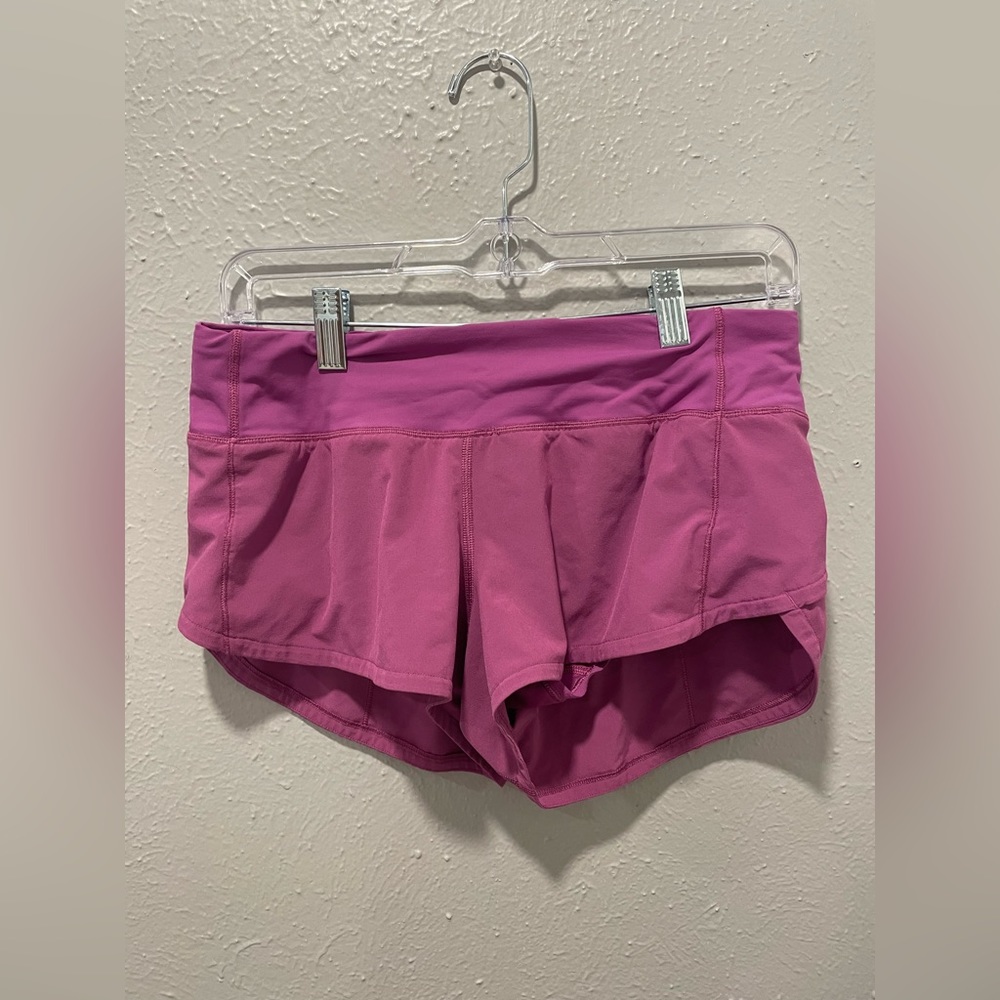 Vivid plum Lululuemon Speed up shorts